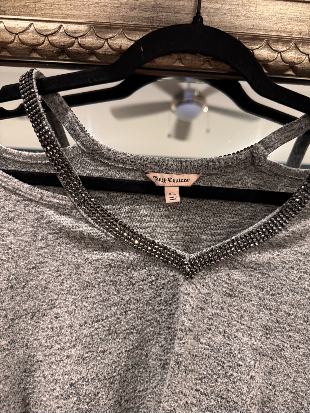 Juicy Couture Gray Embellished Strap Tunic Sweater - Picture 2 of 2